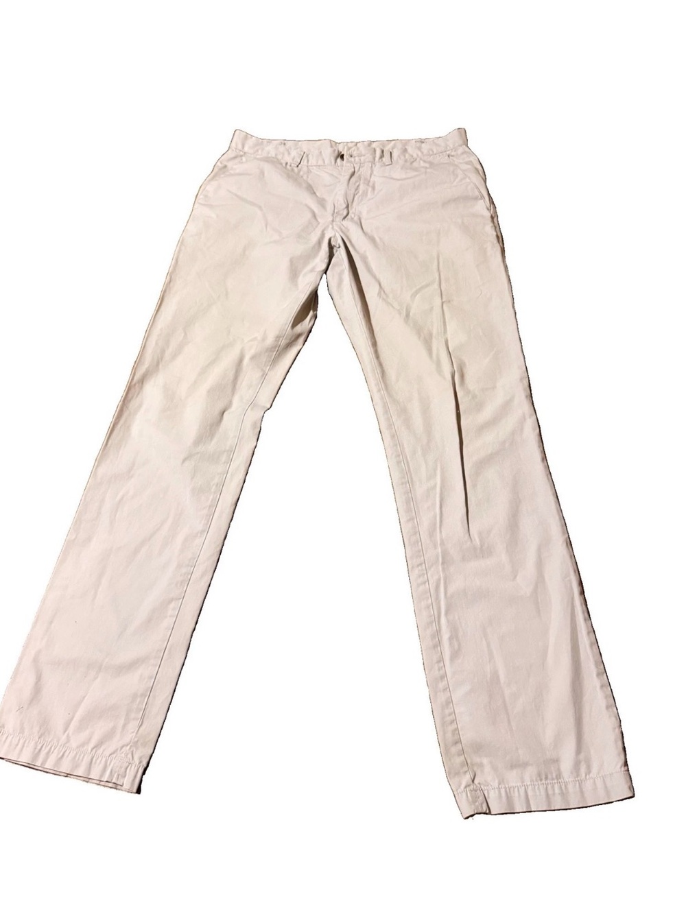 Club Monaco Davis Slim Fit Chino Pants Flat Front Tan‎ Cotton Trousers 34x34 34